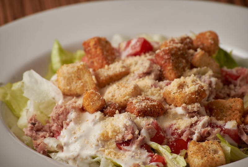Caesar salad with croutons and parmesan