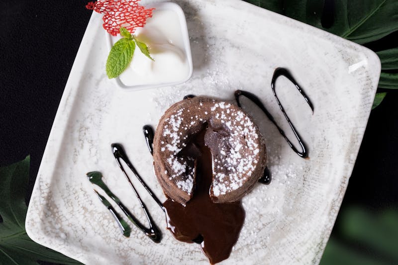 Chocolate lava cake warm dessert